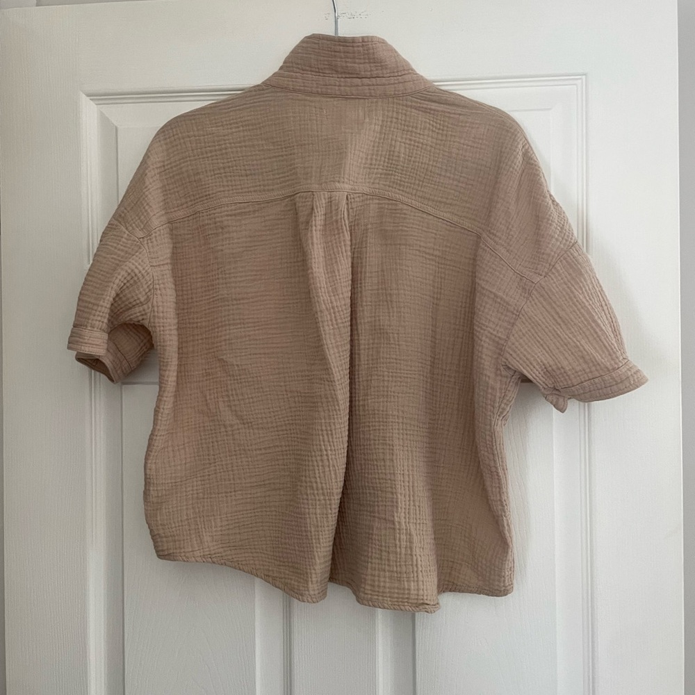 Thread & Supply Light Tan Button-Down Shirt - image 3